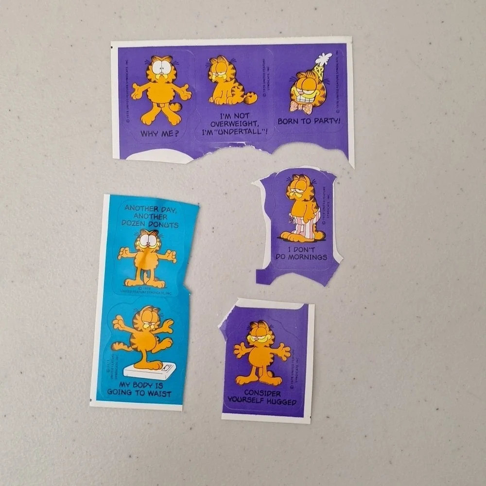 Vintage 1978 Mead Garfield Cat Stationary Note Pads Writing Tablets Sticker Set